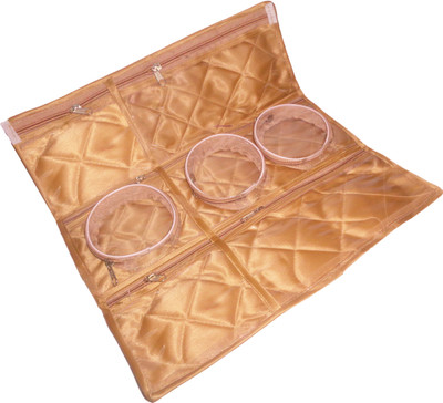 

ABHINIDI Satin Jewellery Makeup Beauty Travelling bag Vanity box Makeup and Travelling Jewellery Pouch Vanity Box(Gold)