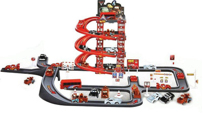 

Kidzfan 55 Pieces Racing Cars, Trucks, And Buses Parking Garage With Track Set | 80x60 CM(Multicolor)