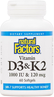 

Natural Factors Vitamin D3 & K2 60 Softgels(60 No)