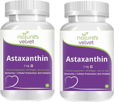 

Natures Velvet Lifecare Astaxanthin 2 mg 60 softgels - Pack of 2(120 No)