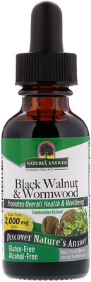

Nature Answer Black Walnut and Wormwood Complex Alcohol Free - 1 fl oz(30 ml)