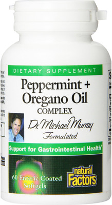 

Natural Factors Peppermint + Oregano Oil Complex 60 Enteric Coated Softgels(60 No)