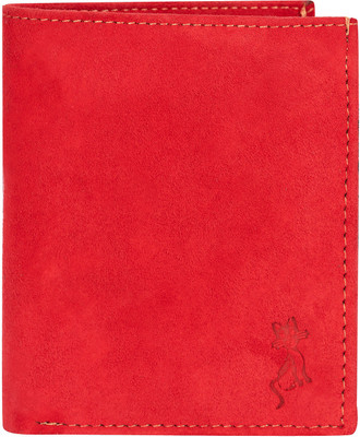 

de meow Men Red Genuine Leather Wallet(11 Card Slots)