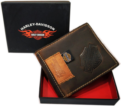 

Harley Davidson Men Brown Genuine Leather Wallet(5 Card Slots)