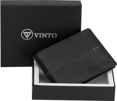 

Vinto Men Casual Black Genuine Leather Wallet(6 Card Slots)