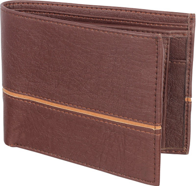 

WALLETIN Men Casual Brown Artificial Leather, Fabric Wallet(5 Card Slots)