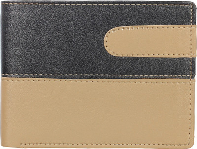 

Wildedge Men Casual Beige, Black Artificial Leather Wallet(6 Card Slots), Black/beige