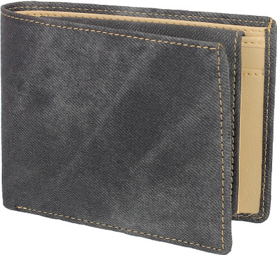 

Wildedge Men Casual Grey Artificial Leather Wallet(5 Card Slots), Black