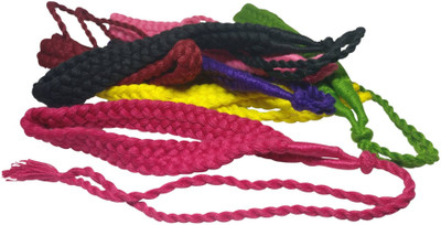 

Aumni Crafts Handmade Jewellery Making Adjustable Cotton Dori Back Rope Double Braided Cord 15inch Long 2x0.5cm Thick Cord Assorted Colors (Pack of 10 pieces)