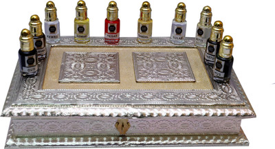 

ashtaaromas Traditional Attars Set Of 10(15ml Each) In Ethnic Attardani: Oud, Shamama, Kewra, Jasmine, Kesar, Sandal, Gulab, Mitti, Kasturi & Khus Herbal Attar(Floral)