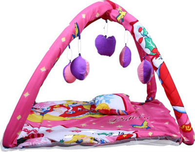 

Cutieful Mosquito Protector Comfy Baby Sleeping Mosquito Net Playgym Bed With Pillow and hanging Toys CUTFBPLG026 Portable Crib(Fabric, Multicolor)