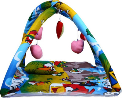 

Cutieful Mosquito Protector Comfy Baby Sleeping Mosquito Net Playgym Bed With Pillow and hanging Toys CUTFBPLG015 Portable Crib(Fabric, Multicolor)