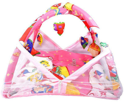 

Cutieful Mosquito Protector Comfy Baby Sleeping Mosquito Net Playgym Bed With Pillow and hanging Toys CUTFBPLG004 Portable Crib(Fabric, Multicolor)