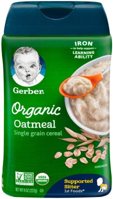 

Gerber Organic Oatmeal Cereal - 227g (8oz) (Pack of 3) Cereal(681 g, Pack of 3, 6)