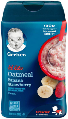 

Gerber Lil' Bits 227g (8oz) - Oatmeal Banana Strawberry Cereal Cereal(227 g, 6)