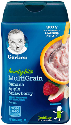

Gerber Hearty Bits Multigrain Cereal Banana Apple Strawberry - 227g (8oz) (Pack of 3) Cereal(681 g, Pack of 3, 6)