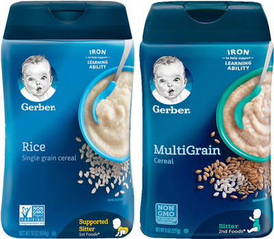 

Gerber Cereal Combo 227g (8oz) (Pack of 2) - Rice Cereal + Multigrain Cereal Cereal(454 g, Pack of 2, 6)