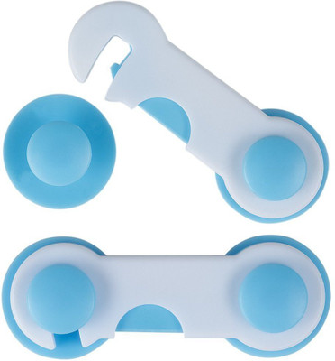 

Imported Baby Proofing Weikang Child Safety Cabinet Lock with Adhesive (Pack of 2) …(White-Blue)