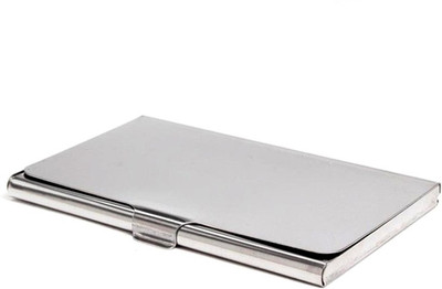 

UMRAI Stainless Steel Business Card Holder 15 Card Holder(Set of 2, Silver)