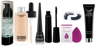 

Catherine Sponge Puff,Skin Caviar Liquid Lift Face Primer,studio Waterweight Foundation, Liquid Eyeliner Waterproof,Mascara With Eyelashes, Absolute Blur Perfect Makeup Primer, 30g(Set of 7)