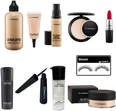 

glorist eyelashesh & Mac Professional Good Beauty Combo Makeup Kit(Set of 10)