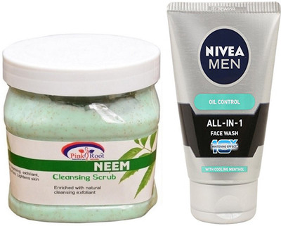 

Pink Root NEEM SCRUB 500G WITH OIL CONTROL FACEWASH(Set of 2)