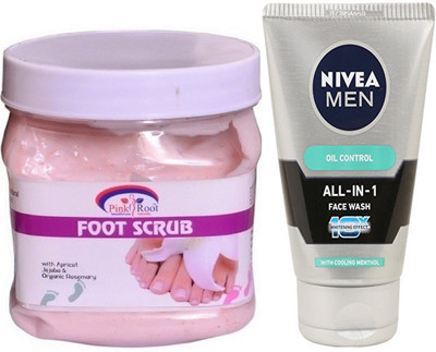 

Pink Root FOOT SCRUB 500G WITH OIL CONTROL FACEWASH(Set of 2)