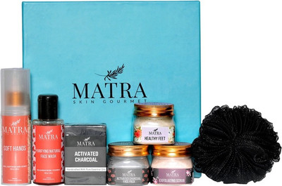 

Matra Naturals Daily Essentials Luxury Skincare Hamper Gift Set - Bath and Beauty Box, Perfect Gift for all occasions - Birthdays, Anniversary, Weddings, Men, Women(Set of 7)