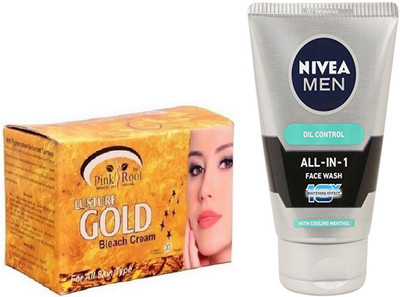 

Pink Root GOLD BLEACH 250G WITH OIL CONTROL FACEWASH(Set of 2)