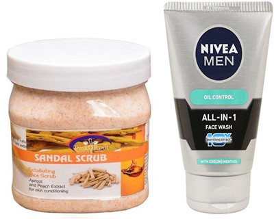 

Pink Root SANDAL SCRUB 500G WITH OIL CONTROL FACEWASH(Set of 2)