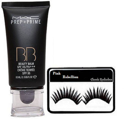 Pink Rebellion Eyelashes & Mac Prep+Prime BB Foundation(Set of 2)