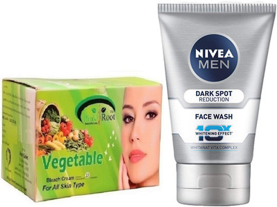 Pink Root VEGETABLE BLEACH 250G WITH NIVEA DARK SPOT FACEWASH(Set of 2)