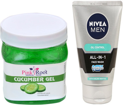 

Pink Root CUCUMBER GEL 500G WITH OIL CONTROL FACEWASH(Set of 2)