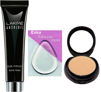 

eska Silicon Puff, Mac Compact & Lakme Absolute Blur Perfect Primer(Set of 3)