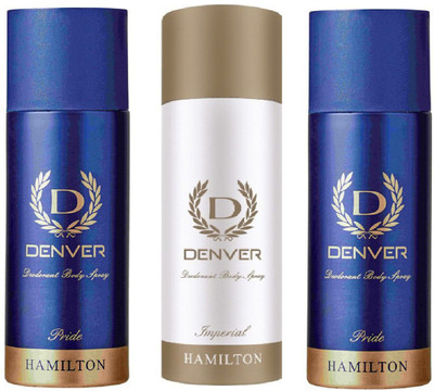 

Denver Pride & Imperial combo set of 3 Deodorant Spray - For Men(495 ml, Pack of 3)