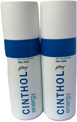 

Cinthol ENERGY PACK OF 2 Body Spray - For Men(300 ml, Pack of 2)