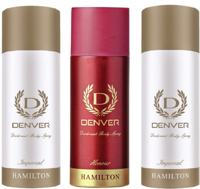 

Denver imperial & honour combo set of 3 Deodorant Spray - For Men(495 ml, Pack of 3)