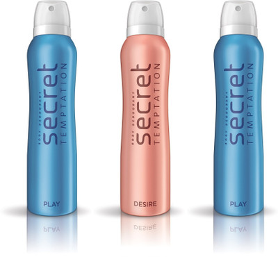 

Secret Temptation 2 Play & 1 Desire Pack of 3 Deodorant Spray - For Women(450 ml, Pack of 3)