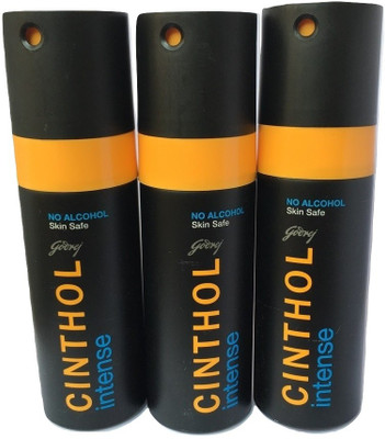 

Cinthol INTENSE PACK OF 3 Body Spray - For Men(450 ml, Pack of 3)