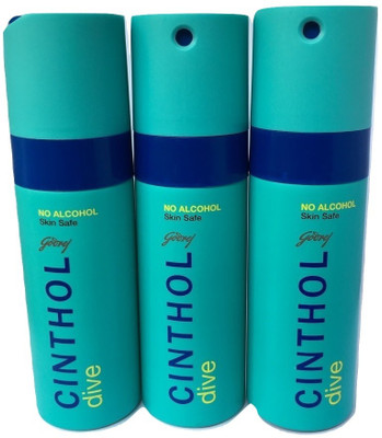 

Cinthol DIVE PACK OF 3 Body Spray - For Men(450 ml, Pack of 3)