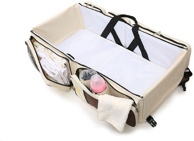 

LALA LIFE Diaper Bags - Premium 3 in 1 Multi-Functional - Travel Diaper Bag For Mom & Perfect Baby Shower Gift for Newborn Boy Girl Travel Diaper Bag(Cream, Brown), Brown;cream