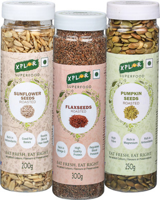 Xplor Roasted Flax Seeds, Sunflower Seeds, Pumpkin Seeds(750 g, Pack of 3)