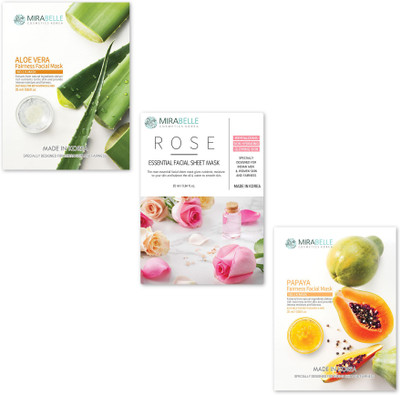 

MIRABELLE KOREA DRY SKIN FACE SHEET MASK COMBO PACK OF 3(25 ml)