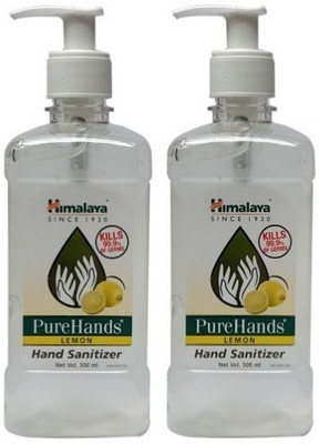 

Himalaya Pure Hand Sanitizer Lemon fragrance Combo of 2 Pack 500 ml each total 1000 ml(1000 ml, Pump Dispenser, Pack of 2)