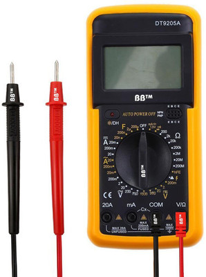 BB DT9205A Electric Good Quality LCD Multimeter with Frequency/Capacitance Measure, Probe for Electronics , Home, Professional Testing Tool Digital Multimeter(Black, Yellow 2000 Counts) BB DT9205A Electric Good Quality LCD Multimeter with Frequency/Capacitance Measure, Probe for Electronics , Home, Professional Testing Tool Digital Multimeter(Black, Yellow 2000 Counts)