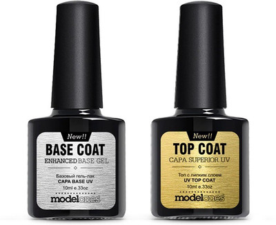 

Modelones Soak Off Gel Lacquer Professional 10ml Gelpolish Base and Top Coat Varnishes Primer Nail Art Uv Gel Nail Polish transparent(Pack of 2)