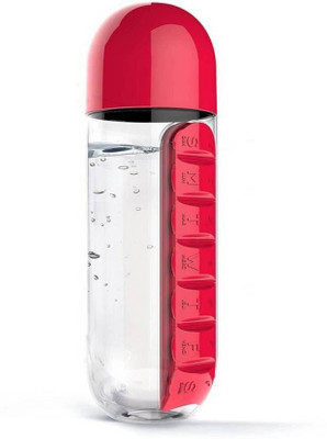 

Being Trendy 7 Days 7-days Pill & Vitamin Organizer Water Bottle Pill Box (Red, Black, Blue) Pill Box(Red)