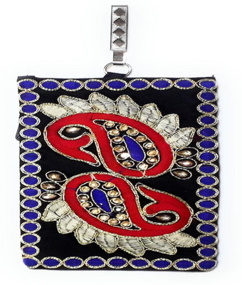 

Unique Fashion Embroidered Zari Design Black Multi-Color Mobile Pouch / Waist Clip Mobile Pouch(Black, Multicolor)