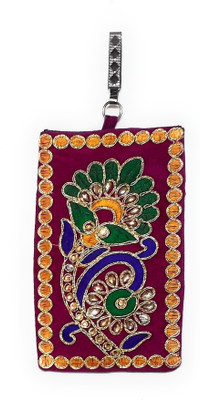 

Unique Fashion Embroidered Zari Design Pink Multi-Color Mobile Pouch / Waist Clip Mobile Pouch(Multicolor)