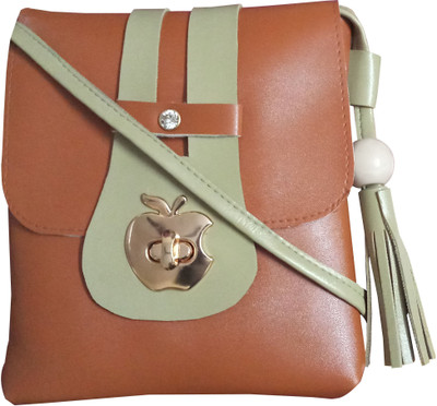 

Hims Women Casual Brown, Khaki PU Sling Bag